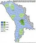 Broadband Penetration per 100 Households and Dominant Access Technology, by District.