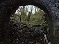 Looking out from one of the lime kiln's two lower chambers.