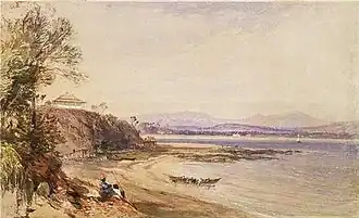 Broulee in 1843. John Skinner Prout. Collection of National Library of Australia