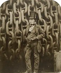 Image 119th-century engineer Isambard Kingdom Brunel by the launching chains of the SS Great Eastern. (from Engineer)