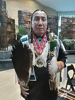 Akipa after a performance at the National Museum of the American Indian, 2019