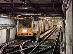 Train in the turnback sidings
