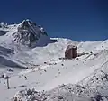 View from La Mongie village towards the Tourmalet building.