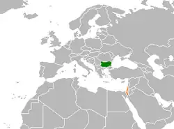 Map indicating locations of Bulgaria and Israel