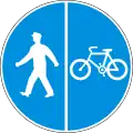 Г16а Segregated pedestrian and bicycle path