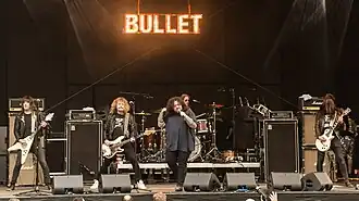 Bullet in 2022 (from left to right: Hampus Klang, Gustav Hector, Dag Hofer, Gustav Hjortsjö, Erik Almström)