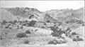 Tilted Muddy Creek Formation clays southwest of the ghost town of St. Thomas