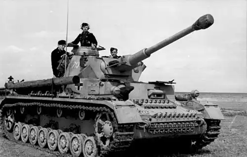 Panzer IV tank equipped with the Nebelwurfgerät