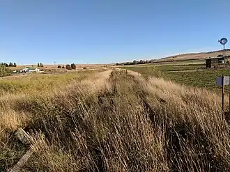 Closed Bombala railway line, looking towards Bunyan station