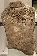 Burghead 1 on display at the National Museum of Scotland, Edinburgh