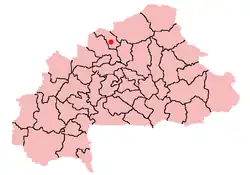 Location of Titao in Burkina Faso