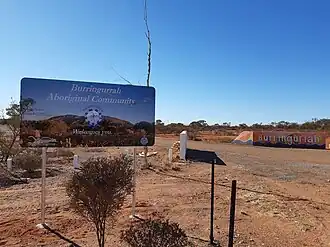 Burringurrah Aboriginal Community welcome sign
