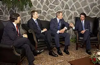 José Manuel Durão Barroso, Tony Blair, George W. Bush and José María Aznar at the Azores Summit