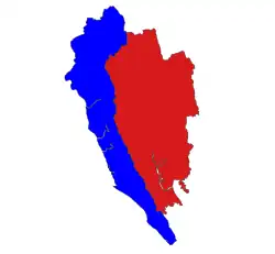 Location of Buthidaung Township (red) in Maungdaw District
