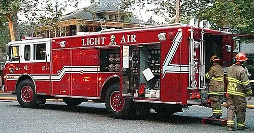 American fire truck in Butte County, California.