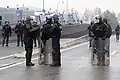 Gendarmes mobiles in anti-riot gear