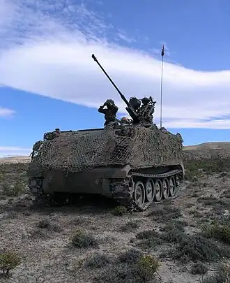 Argentine M-113 equipped with AA cannon.