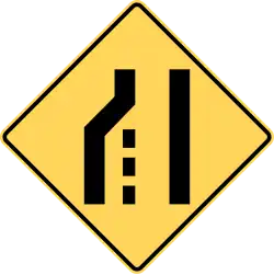Left lane ends