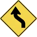 Reverse curve to left