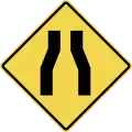 Road narrows ahead