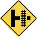Railway crossing on side road ahead