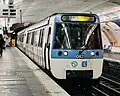 New livery on a refurbished MF 77 train, sporting the IDFM logo
