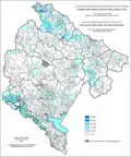 Share of Serbs in Montenegro by settlements 1981
