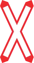 3.23 Single track Level crossing (vertical, Switzerland variant)