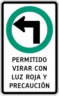 RA-1b Left turn on red light permitted with caution