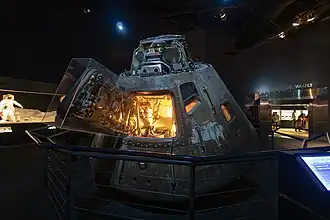 Apollo 17's Command Module America flew Gene Cernan, Ronald Evans, Harrison Schmitt, and five mice to the Moon in NASA's last crewed lunar mission, 1971