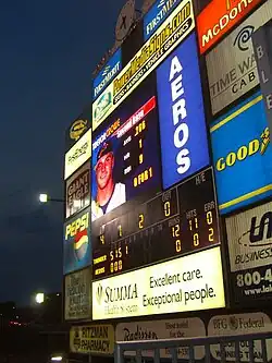 Photo of Canal Park scoreboard 1997 to 2012