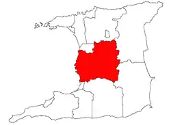 Location of Couva–Tabaquite–Talparo in Trinidad