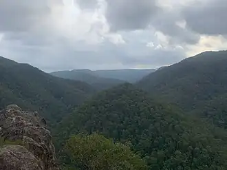 View from Cabbage Tree lookout, located in Grose Vale