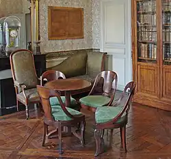 Cabinet of Auguste Comte, with Voltaire armchair and gondola chairs