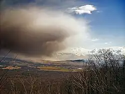 A snow squall over Caernarvon Township