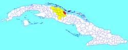 Caibarién municipality (red) within Villa Clara Province (yellow) and Cuba