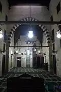 The mosque interior, which resembles a qa'a