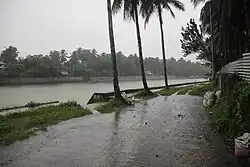 The Calingatngan River at high level during the onslaught of Bualoi in Eastern Samar.