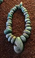 Necklace of variscite, from Neolithic tumulus of Turmiac c 4500-4000 BCE