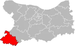 Situation of the canton of Vire Normandie in the department of Calvados