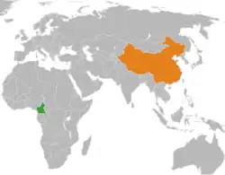 Map indicating locations of Cameroon and China
