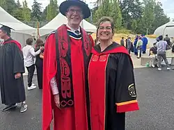 Dr. Lane Trotter and Lindsay Kearns at convocation 2025