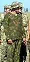 Yellow variant worn by Ukrainian soldier.