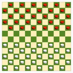 12×12 board, starting position in Canadian draughts
