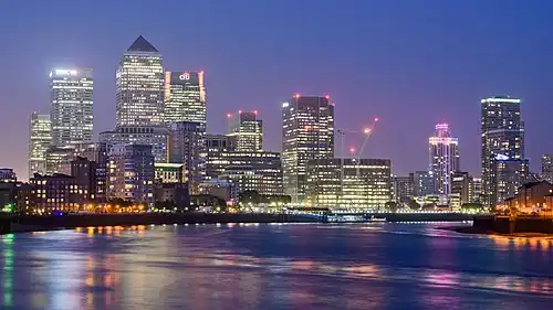 View from Limehouse and the River Thames