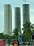 Three towers of a residential skyscraper complex.