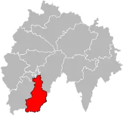 Situation of the canton of Arpajon-sur-Cère in the department of Cantal