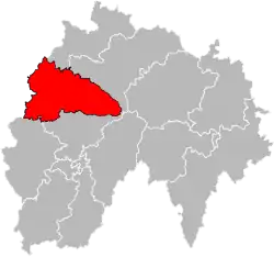 Situation of the canton of Mauriac in the department of Cantal
