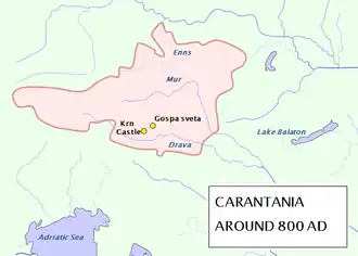 Location of Carantania