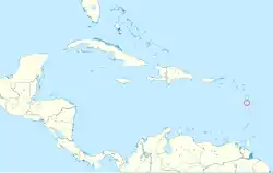 Location of Dominica (circled in red) in the Caribbean